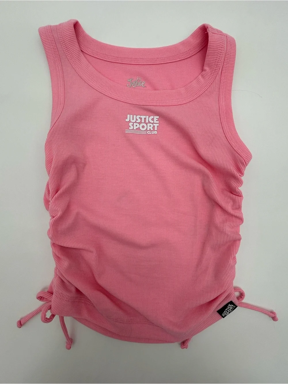 Girls Justice Pink Tank and Lavender Ruched Side Tee Set Size S (7/8)